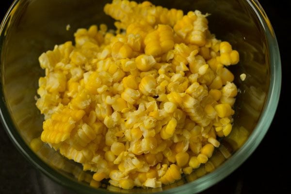corn kernels in a mixing bowl