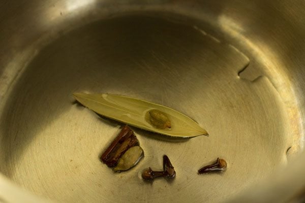 spices added to pressure cooker