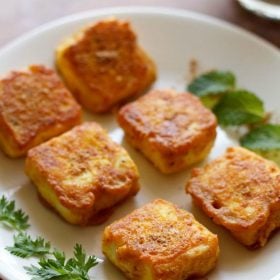 amritsari paneer tikka on white plate