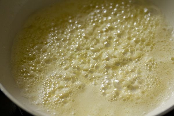 sautéing garlic in butter. 