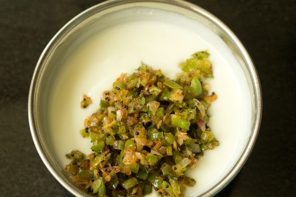 making capsicum raita recipe