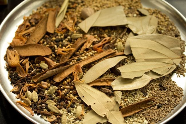 sun dried whole spices for making classic garam masala.