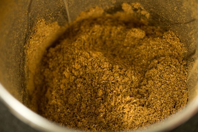 spices finely ground to make garam masala. 