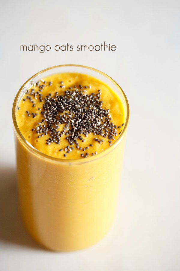 Easy Mango Oats Smoothie (3 Ingredients, Vegan & Healthy)