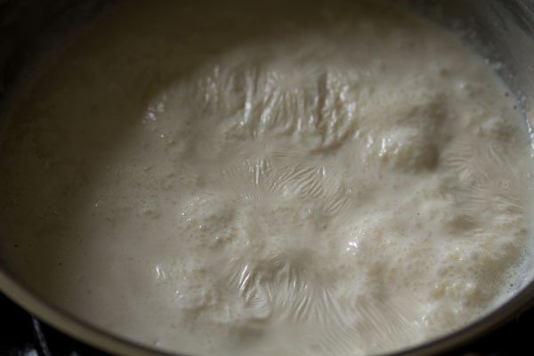 rice-milk mixture thickening. 