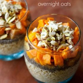 overnight oats served in glass