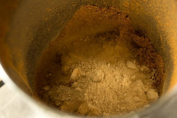 dried mango powder added to the grinder jar. 