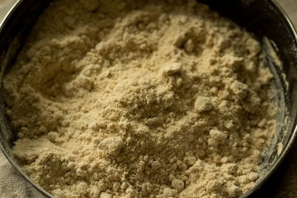 oil rubbed into the flour to get breadcrumb like texture. 