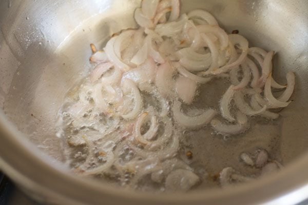 sauteing onions.