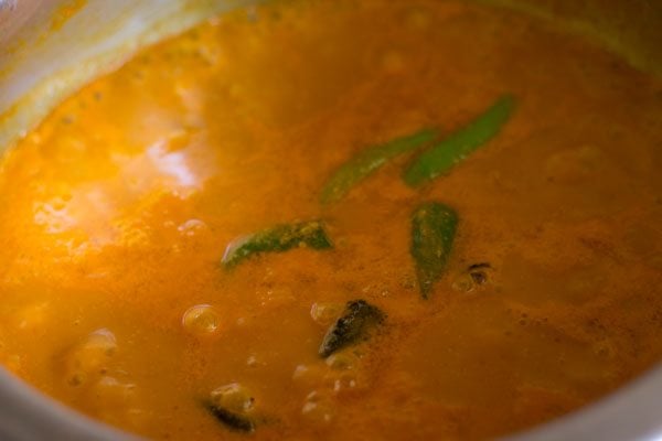 slit green chilies and kokum pieces added to goan coconut curry. 