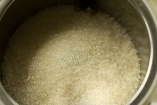 sugar added to a dry grinder for atta laddu. 