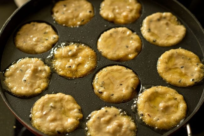 cooking banana appam on low heat. 