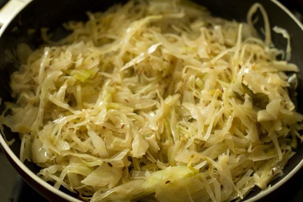 cooking cabbage bhaji