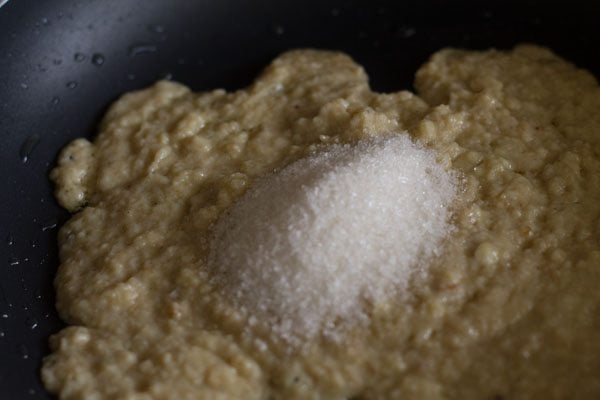 sugar added to melted mawa