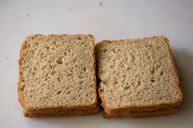 covered with remaining bread slice