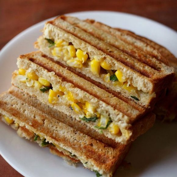 corn capsicum sandwich recipe grilled sweet corn capsicum sandwich