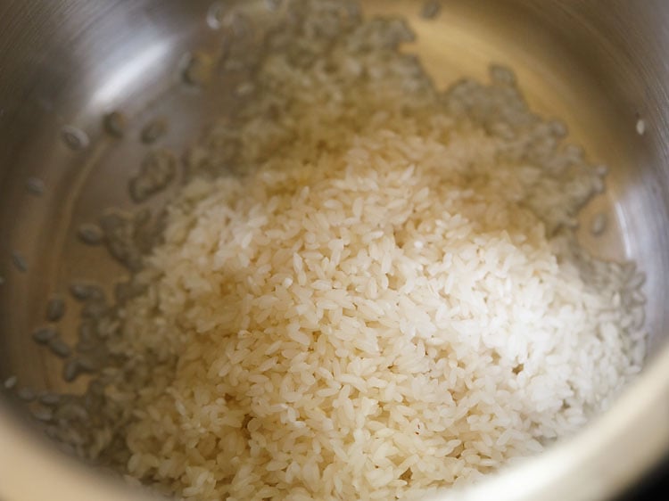 soaked rice added in a 3 litre pressure cooker