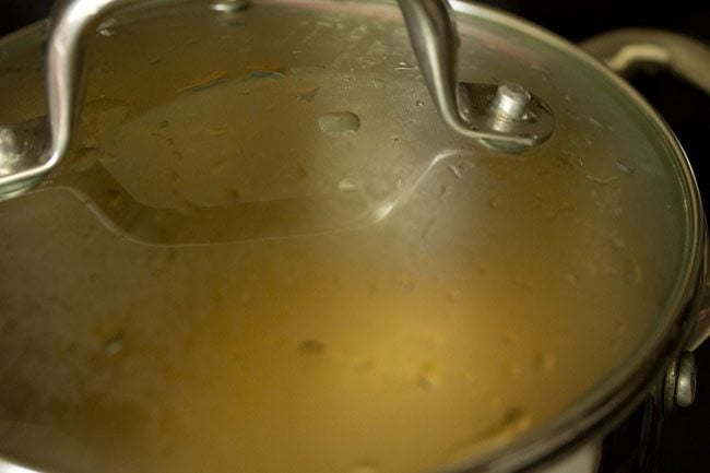 pan covered with a glass lid