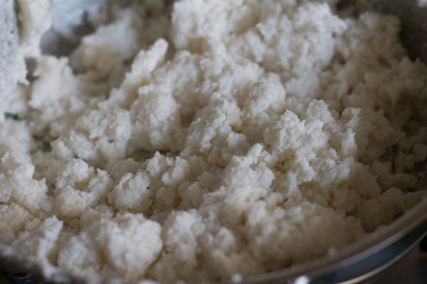 mixing the flour with hot water. 