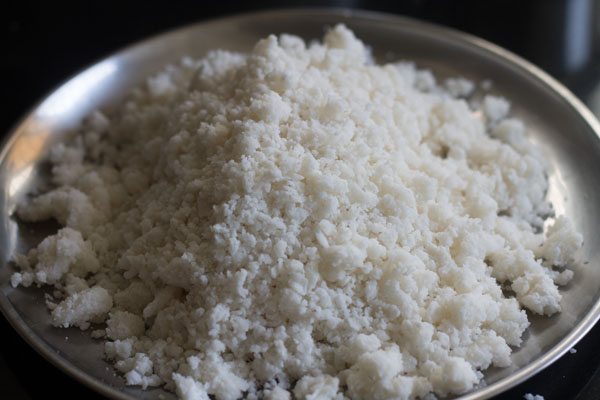 flour mixture transferred to a plate. 