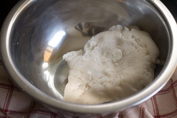 soft and smooth dough for dry fruit modak. 