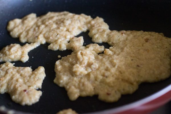 khoya melting in the pan. 