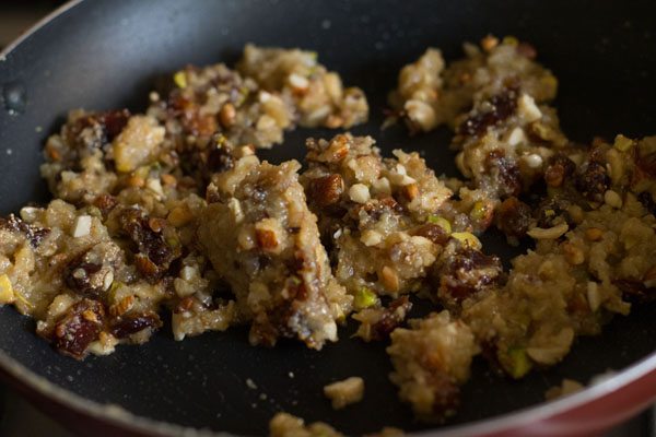 cooking dry fruit mixture. 