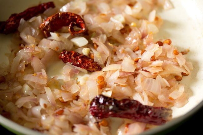 light browned sautéed onions for onion chutney recipe