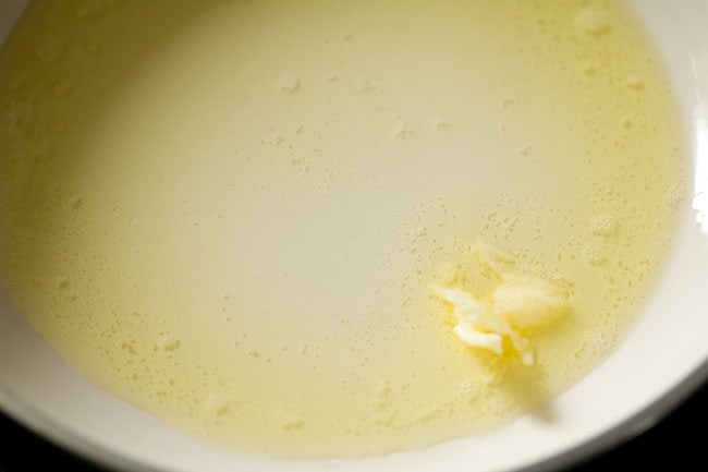 ghee melted in a frying pan