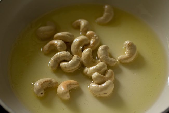 cashews being fried