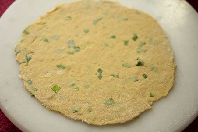 making spring onion paratha recipe