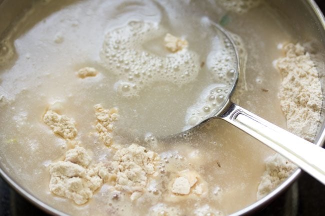 water added to flour mixture