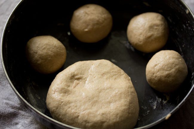 dough balls in a pan