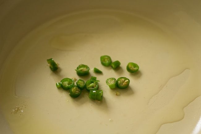 chilli in a pan containing oil