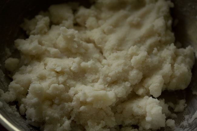 rice flour mixture for chana dal modak. 
