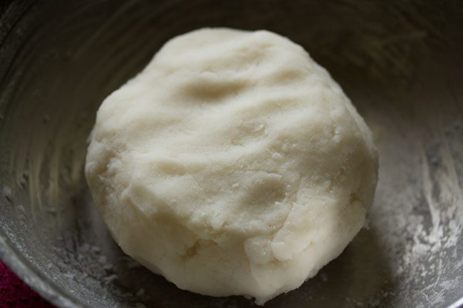 prepared soft and smooth rice flour dough. 