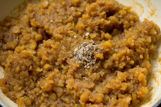 cardamom powder added to the cooked stuffing mixture. 