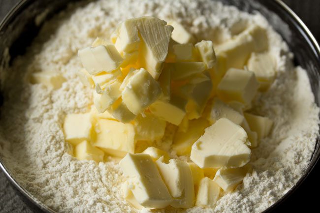 add butter to dry ingredients.