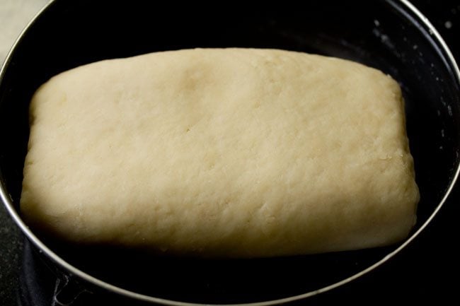 rough puff pastry has been rolled and folded 6 times and is now ready to rest.