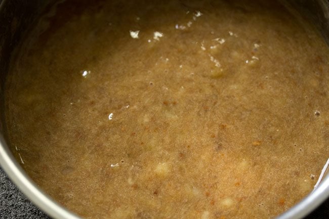 jaggery mixed with mashed bananas