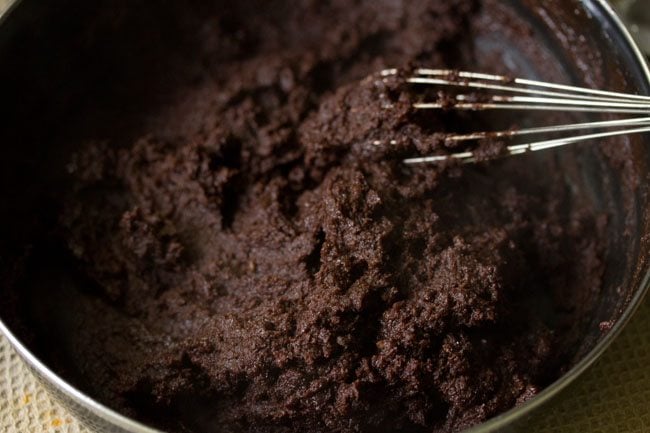 making brownie batter. 