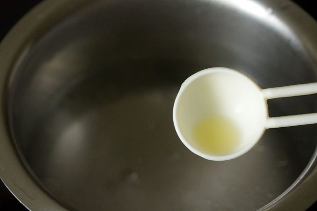 oil added to hot water