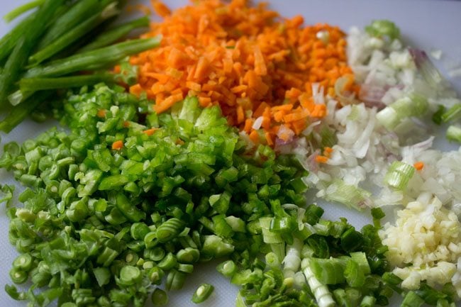 finely chopped veggies 