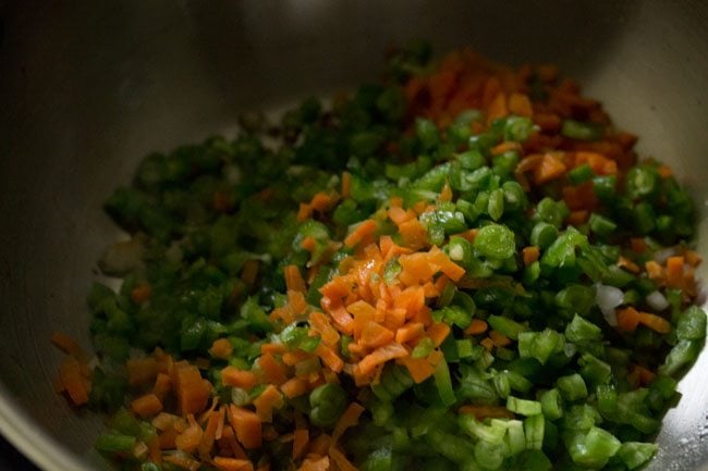 finely chopped veggies added