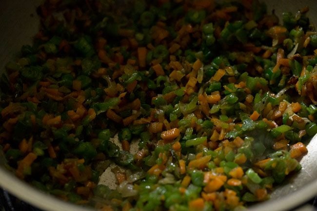 stir frying the veggies