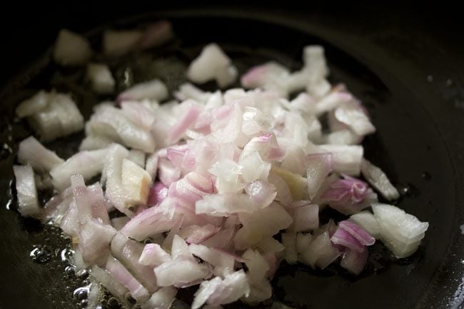 onions added to pan