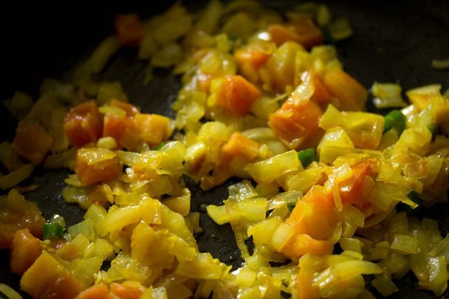 sauteing tomatoes till soften