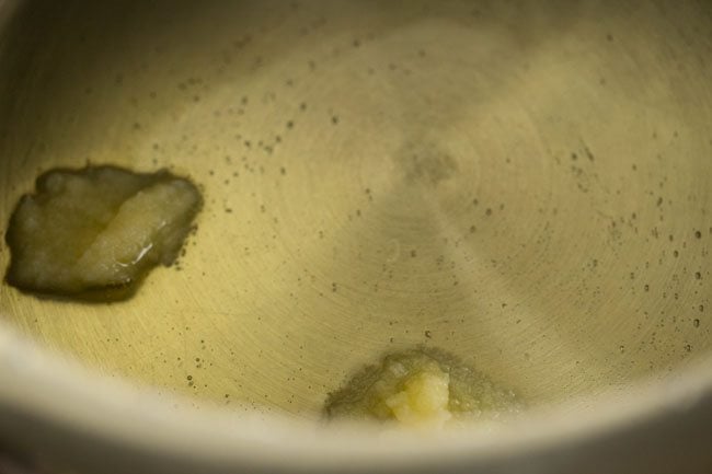 heating ghee in a pressure cooker. 