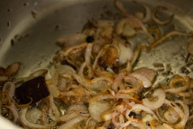 sautéing onions mixture in the pressure cooker. 