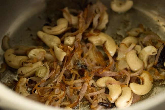 sautéing cashews in the pressure cooker.